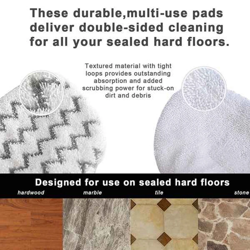 

5 Pack Mop Pads Replacement for Bissell Powerfresh Steam Mop 1940 1440 Series(2X White Mop Cloths+3X Striped Mop Cloths)