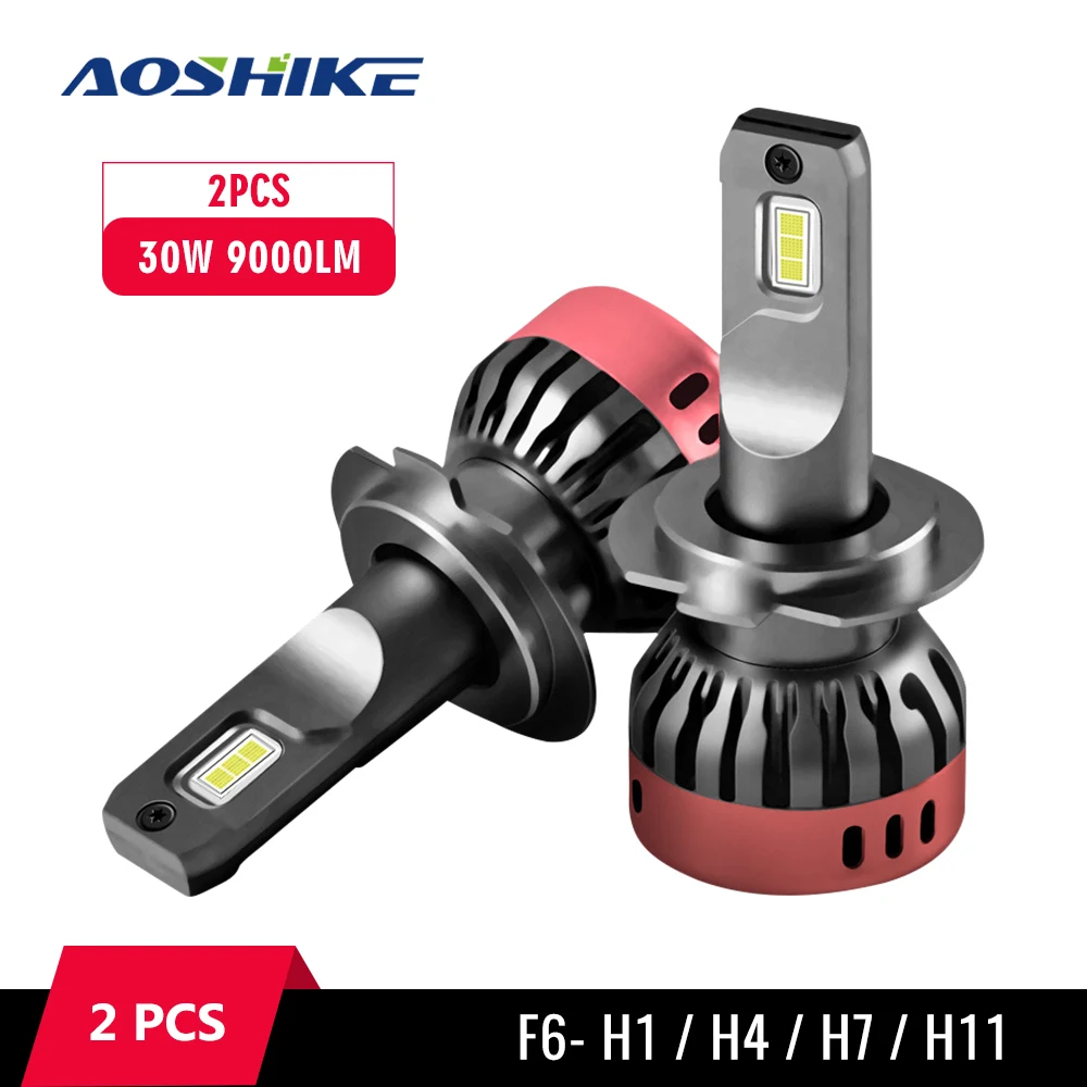 AOSHIKE 2 шт. F6 12 В Автомобильный светодиодный головной светильник s H1 H4 H7 Дальний