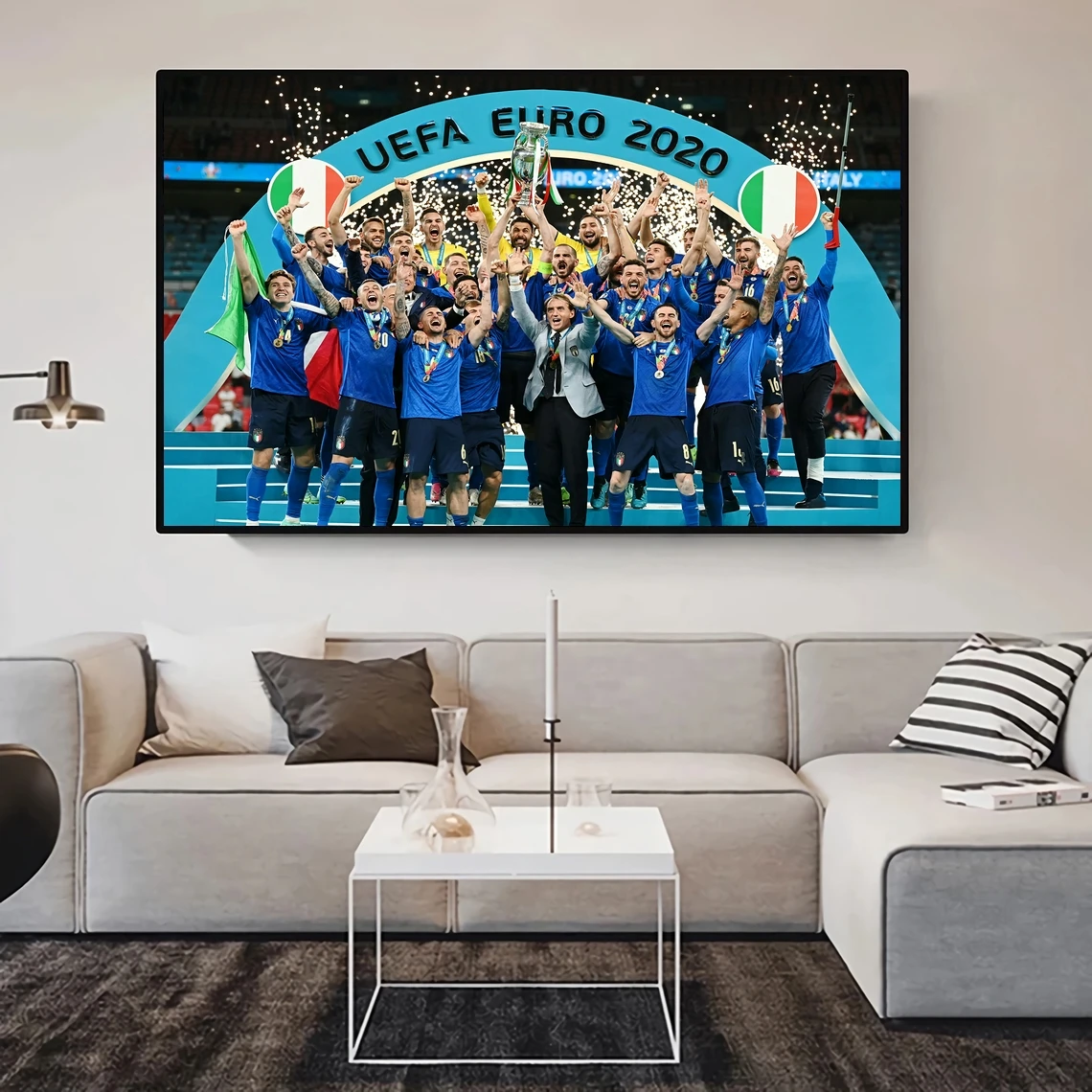 

Евро 2020 чемпионы, Италия Футбол плакат холст Художественная печать Декор для дома настенная живопись (без рамки)