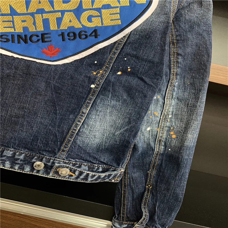 

2021 new dsqued2 high quality denim suit trend brand men's denim jacket jeans suit DSQD2lcon