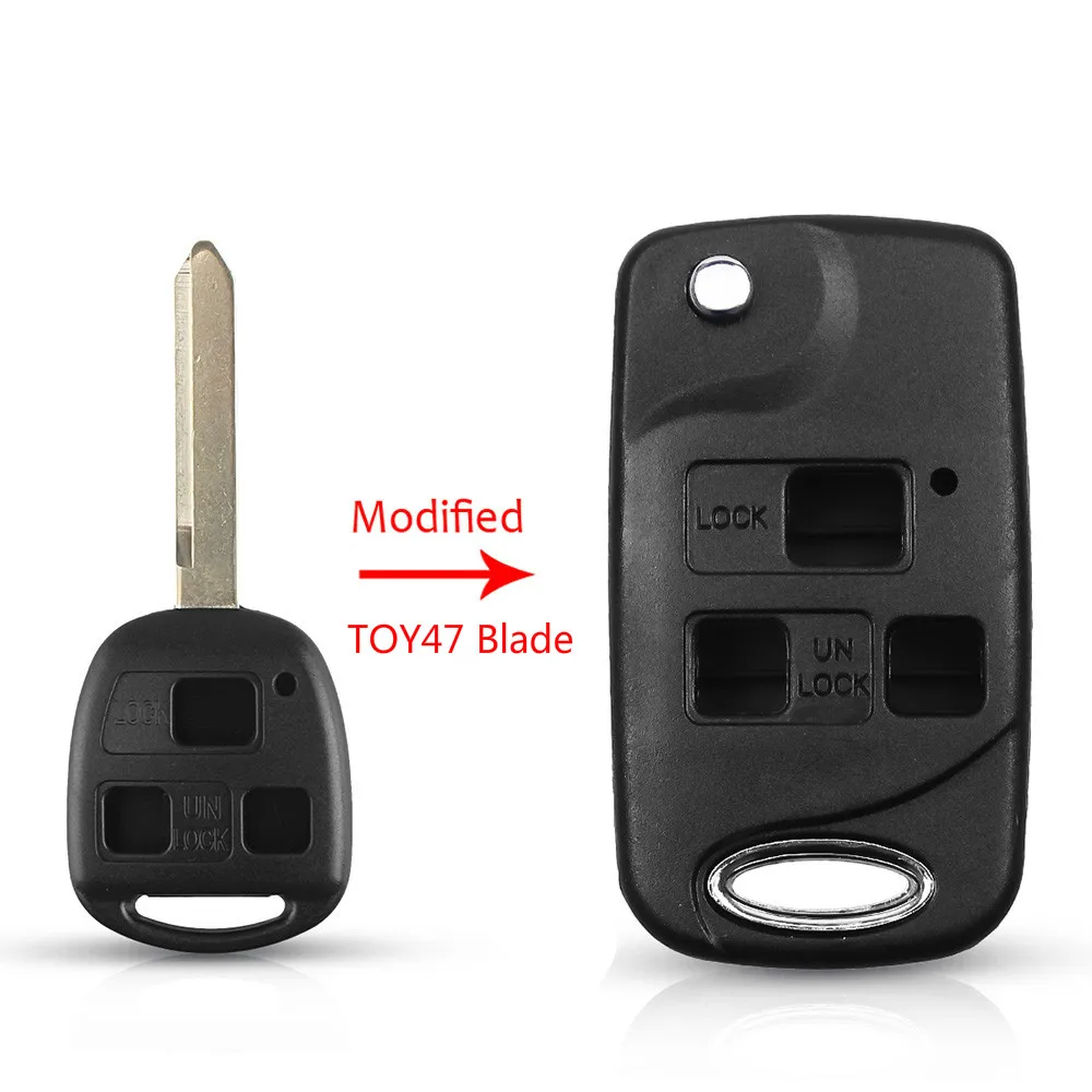 Model 3 KEYYOU удаленное головка ключа для Toyota Yaris Prado Tarago Camry Corolla Land Cruiser RAV4 Avalon эхо Авто 2/3 чехол для ключей с кнопками - Цвет: Model 3