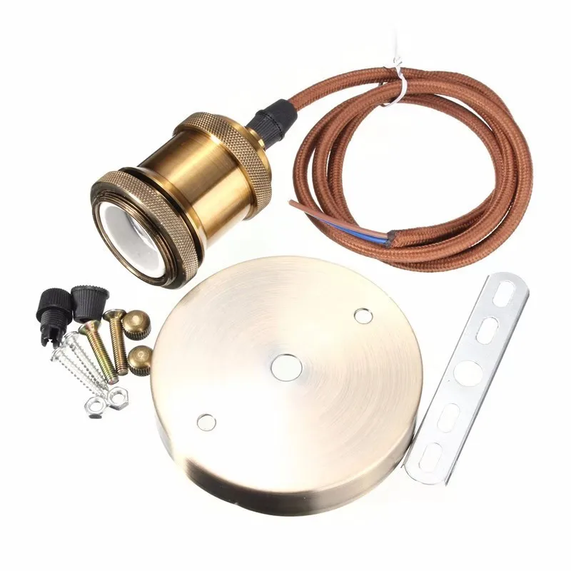 E27 лампа без лампочки винтажный подвесной текстильный светильник