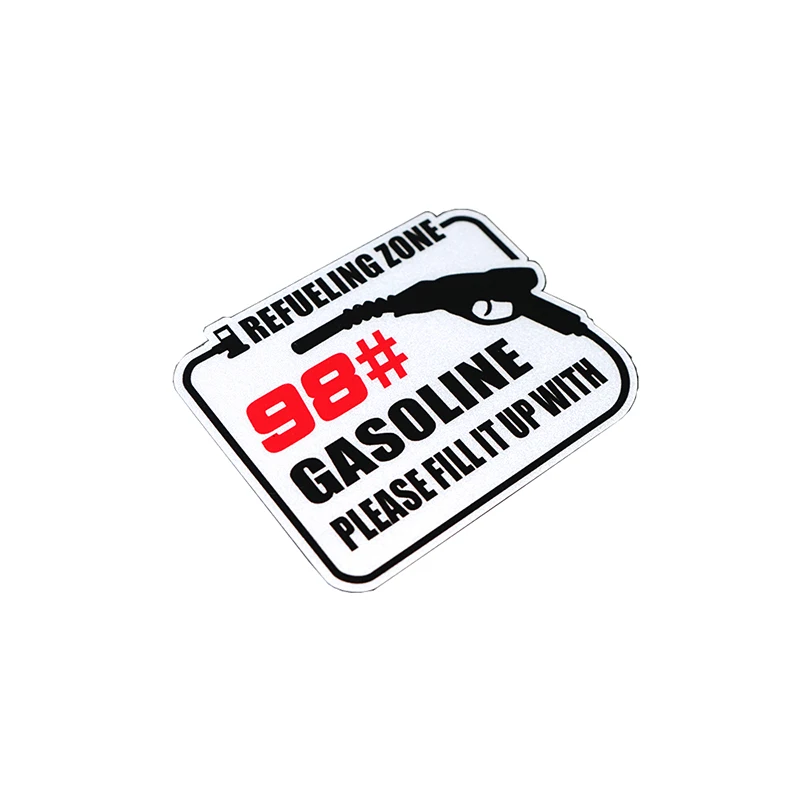 

Car Styling Vinyl Decals Refueling Zone Casoline Fillit Up with 92 95 98 Auto Fuel Tank Cap Sticker Reflective Warning 10*7cm