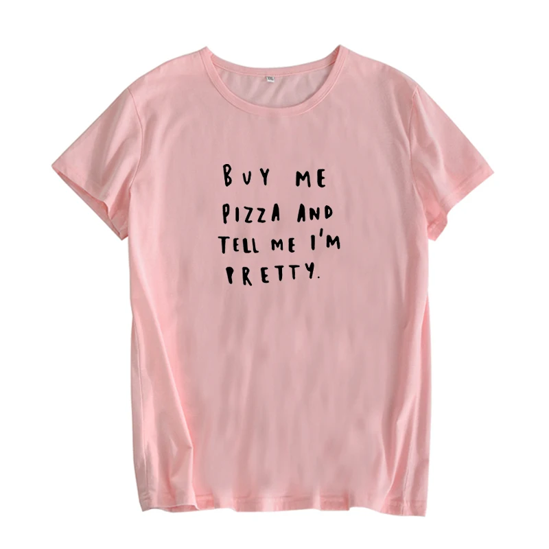 Футболка в стиле Харадзюку с забавной едой купите мне пиццу и скажите что я