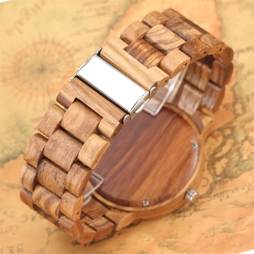 

REDFIRE Quartz Watch Men Chic Second Small Dial Wooden Watch Band Casual Fashion Men's Wood Bangle Wristwatch reloj masculino