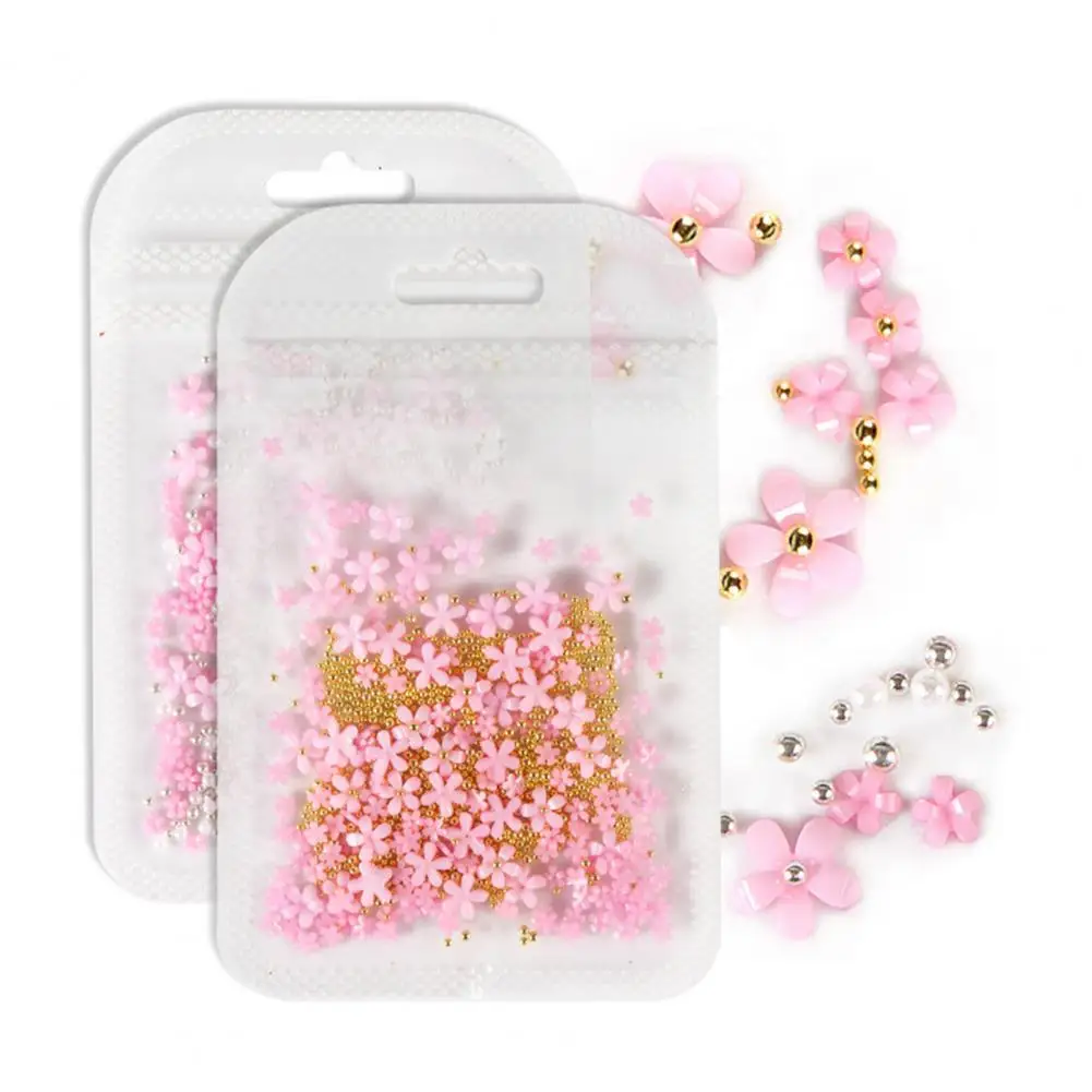 

1 Pouch Nail Art Bead Multi-functional Waterproof Fadeless 3D Women Manicures Jewelry Bead Flower Decor for Salon