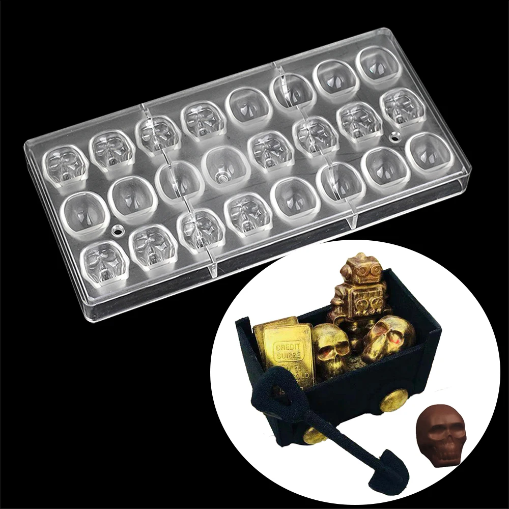 DIY череп поликарбонатная форма для шоколада инструменты выпечки кондитерских