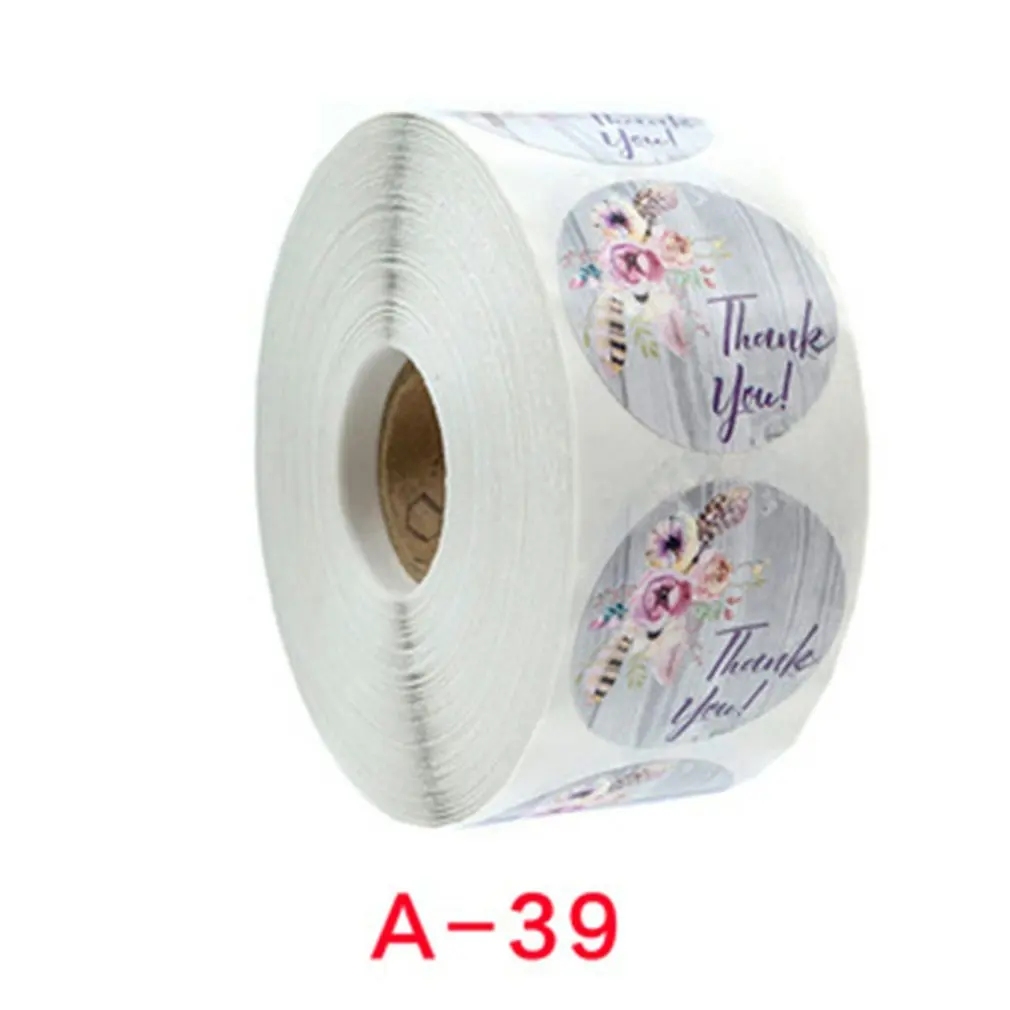 

1 Inch Round Sticker Label "Thank you" Gift Sealing Stickers Scrapbooking Festival Birthday Party Gift Package Decorations Label