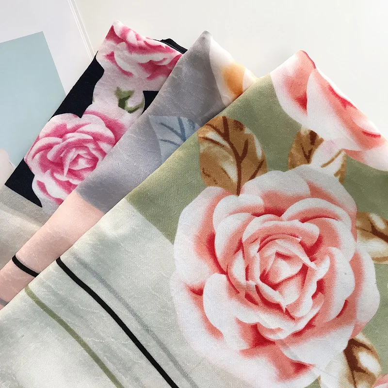 

Scarf women spring Summer Fashion silk Scarf long versatile sunscreen Shawl NEW thin beach towel cashmere solid color scarves