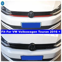 front bumper center grille grill moulding strip cover trim for vw volkswagen touran 2016 2021 black red exterior accessories
