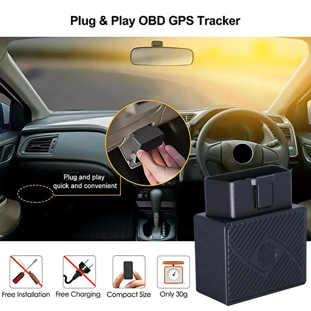 GPS-трекер OBD звуковой автомобильный GPS-локатор OBD2 GPS-отслеживание вибрация