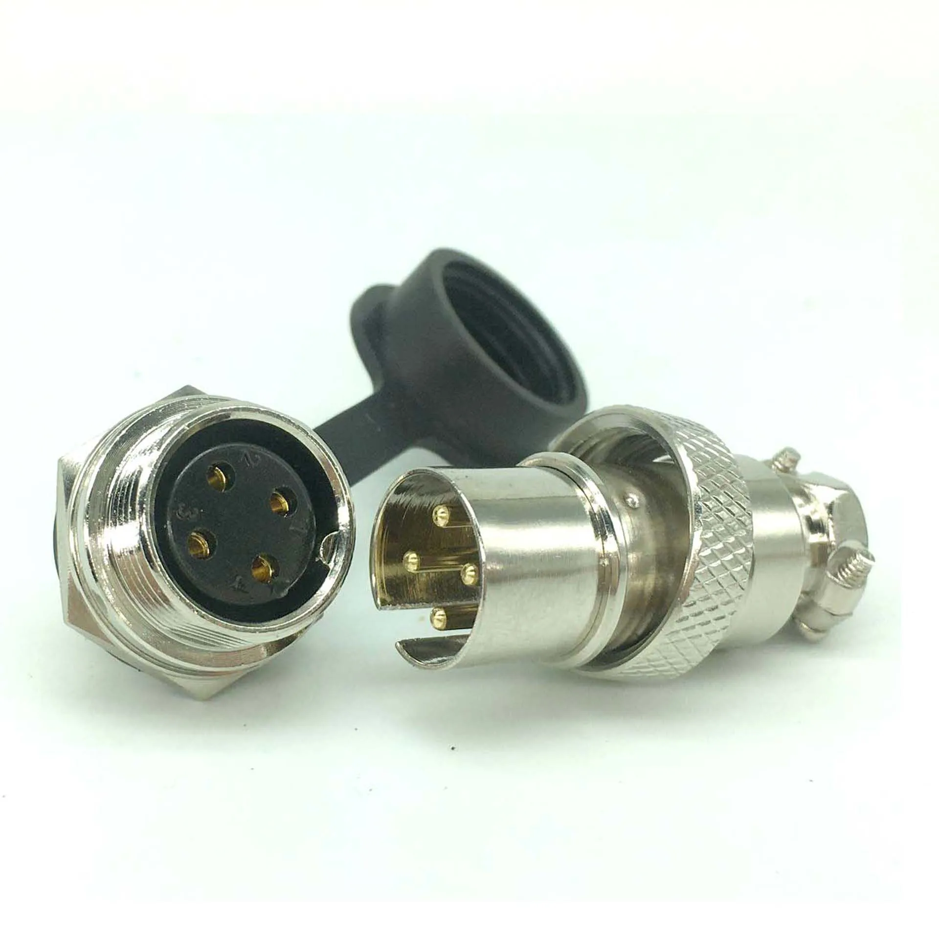 

2 Sets Can Choose 2/3/4/5/6/7/8 Pin 16mm Wire Panel Connector Reversed GX16 Aviation Plug Socket Assembling Type With Dust Cap