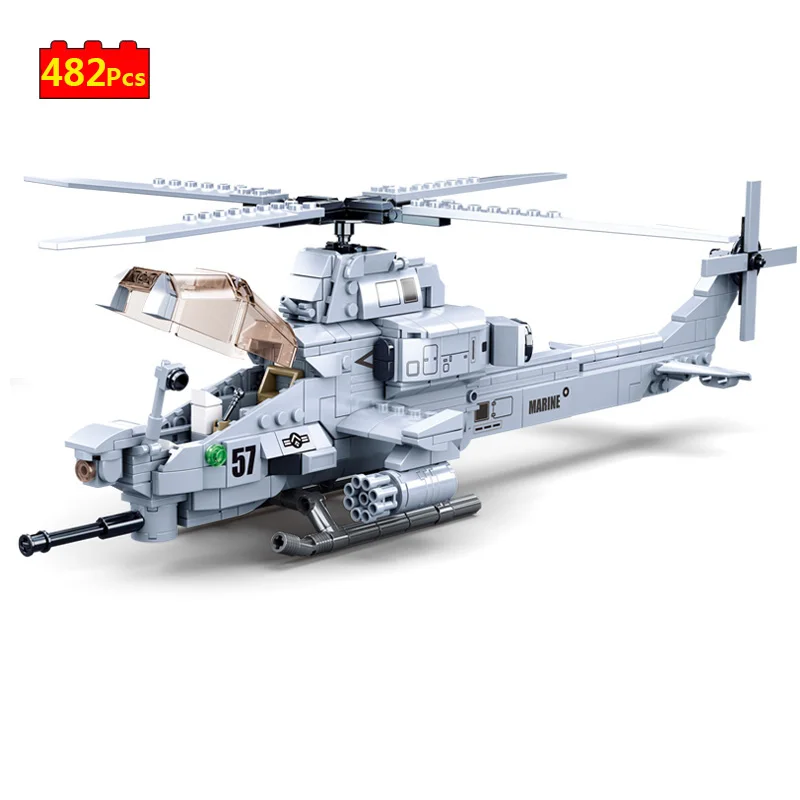 

Military series U.S. Air Force Super AH-1Z Viper Armored reconnaissance vehicle DIY Model Building Blocks Bricks Toys Gifts