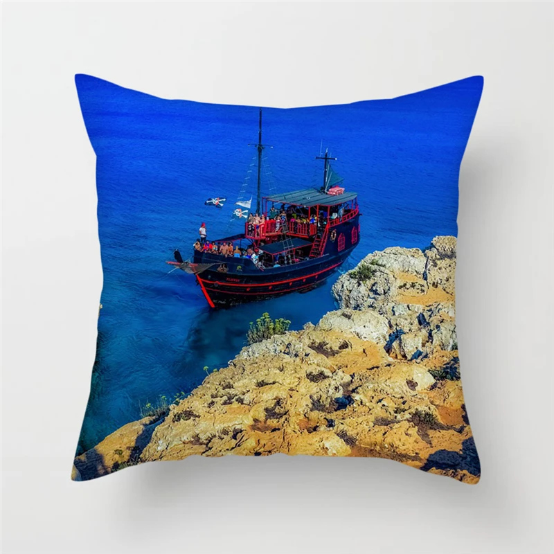 Чехол для подушки Fuwatacchi Snow Mountain средиземноморский пейзаж наволочка декоративных