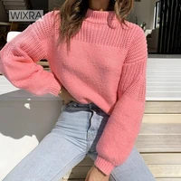 wixra ladies knitted sweater womens pullovers and jumper autumn winter patchwork soft tops for female new fashion
