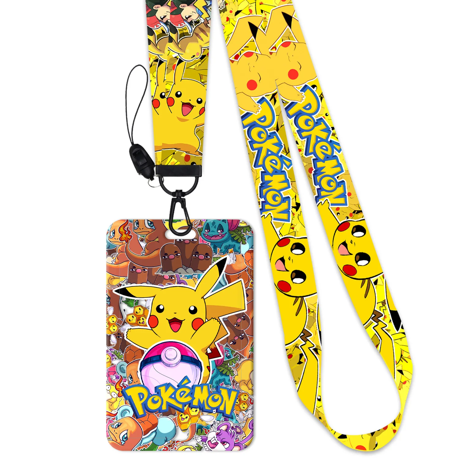 

Pokemon Card Sleeve Cartoon Anime Pikachu Keychain Mobile Phone Lanyard Wristband Durable Collection Card Protective Case Gifts