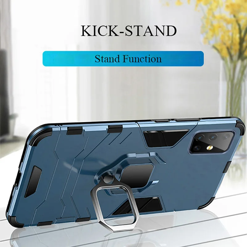 Металлический магнитный чехол с кольцом-держателем для Samsung Galaxy M31 M21 M11 A31 A41 A51 A71 A30