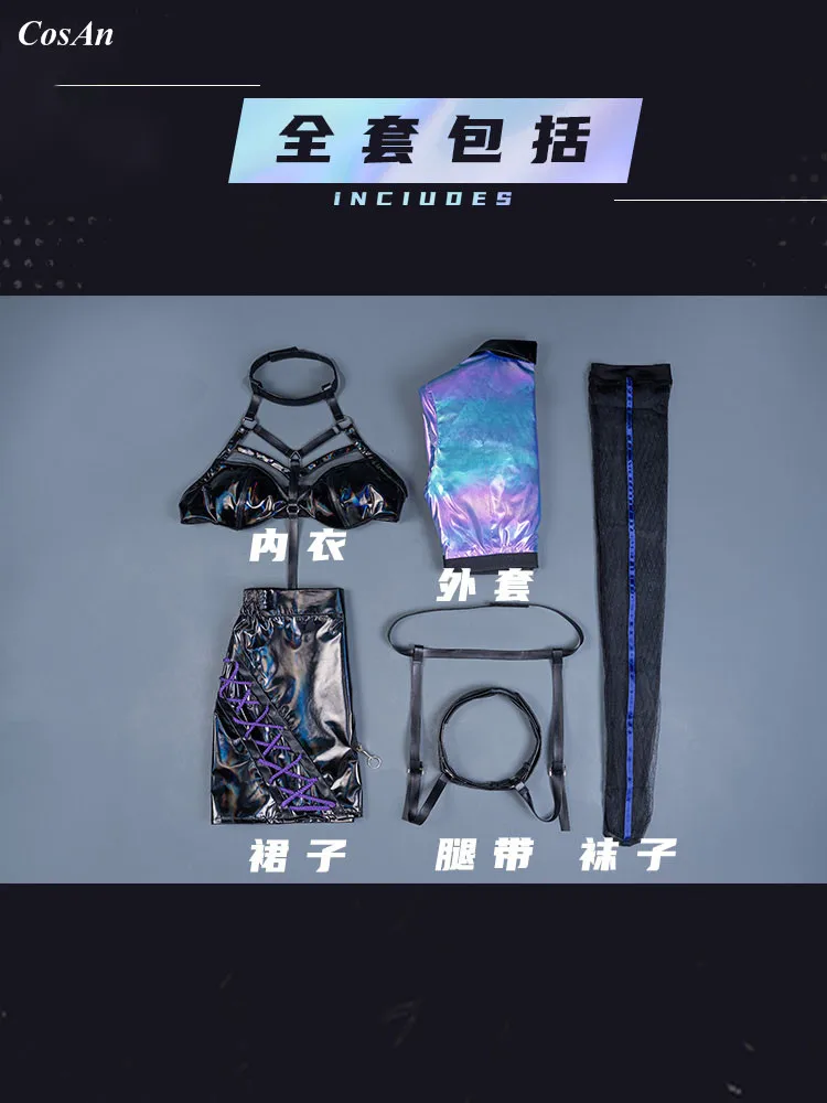 

Game LOL KDA ALLOUT Evelynn Cosplay Costume The High Quality Stage Performance Outfit Halloween Party Role Play Clothing S-XL
