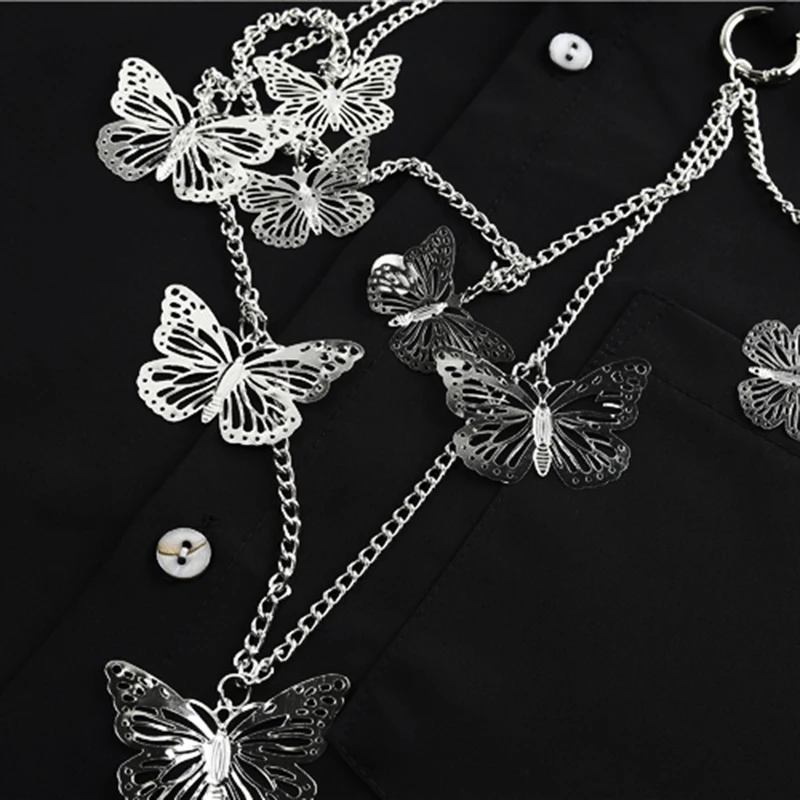 

CHICEVER Black Shirts For Women Lapel Long Sleeve Patchwork Sequined Necklace Designer Loose Streetwear Blouses Female 2021 Tide