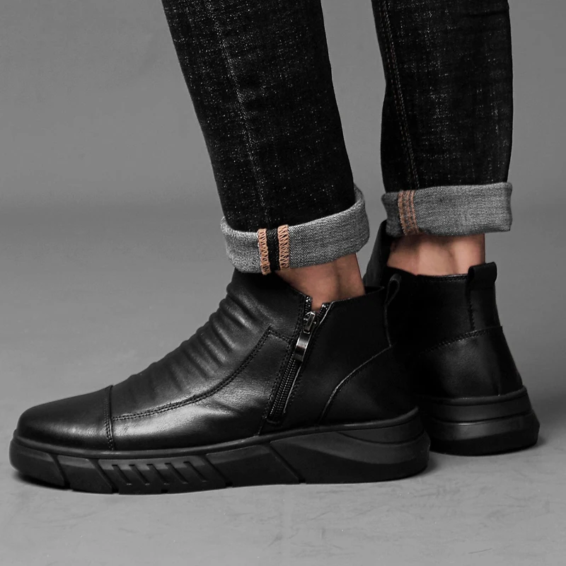 Phragmites/кожаная повседневная обувь в деловом стиле; новые брендовые кожаные ботильоны; мужские ботинки осень-зима; удобная мужская обувь