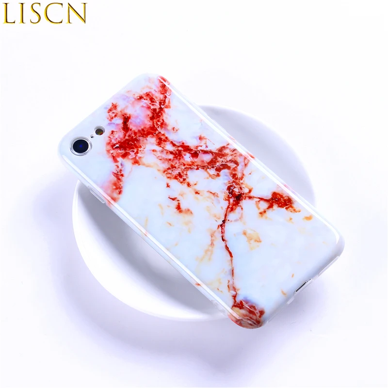 Чехлы LISCN для телефонов iphone 6s 6P 7P 8P X XR XsMax мягкий мраморный чехол 6 7 задняя крышка