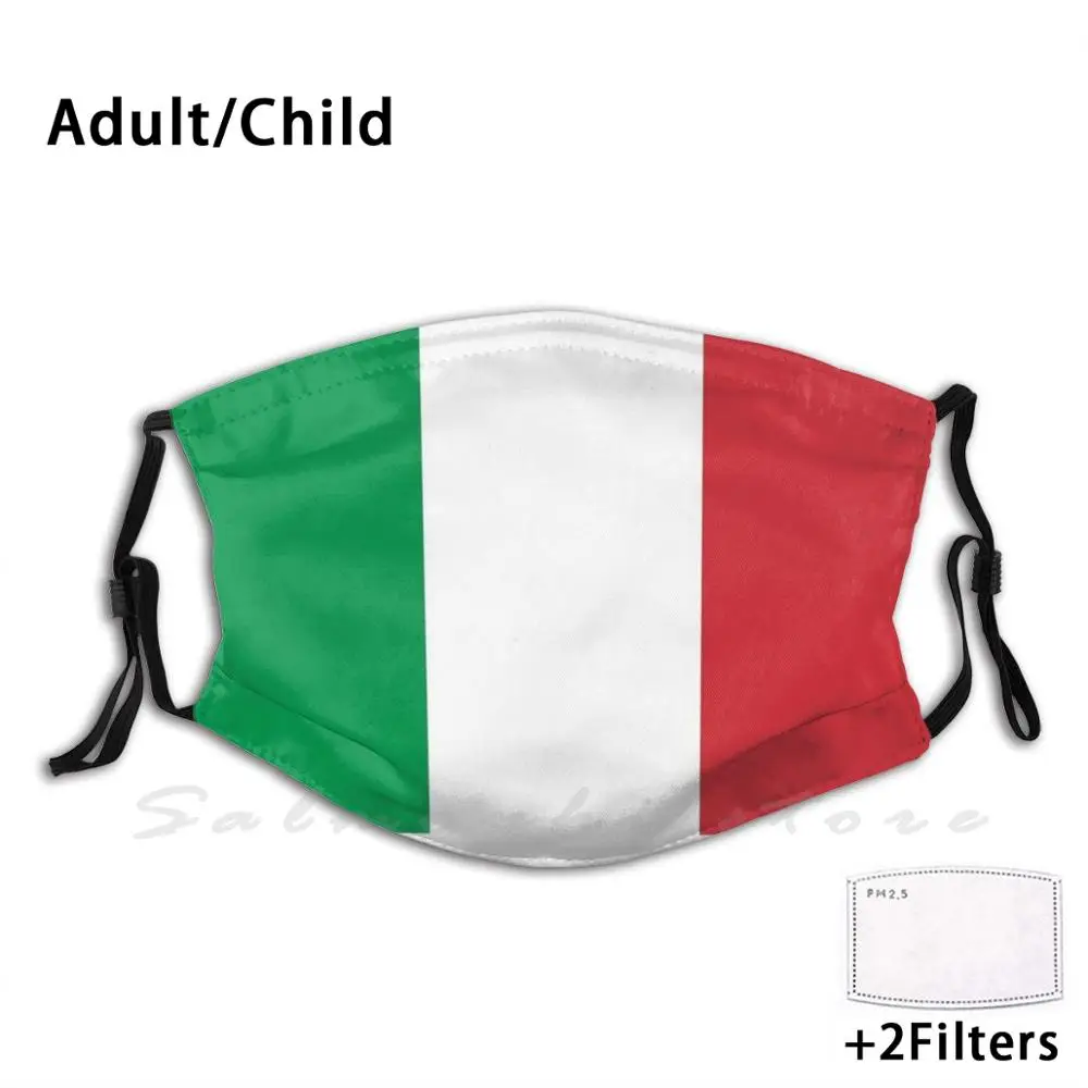 Маска для лица с флагом Италии ГЛАГ Италия итальянские красный белый зеленый в