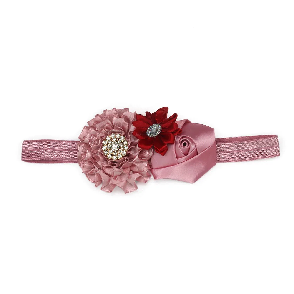 Украшение для детей, повязка на голову, повязка для малышей Лента для Дети женские аксессуары для волос для новорождённых и маленьких девочек с украшением в виде кристаллов бандаж, тюрбан с цветочным рисунком Головные уборы тиара