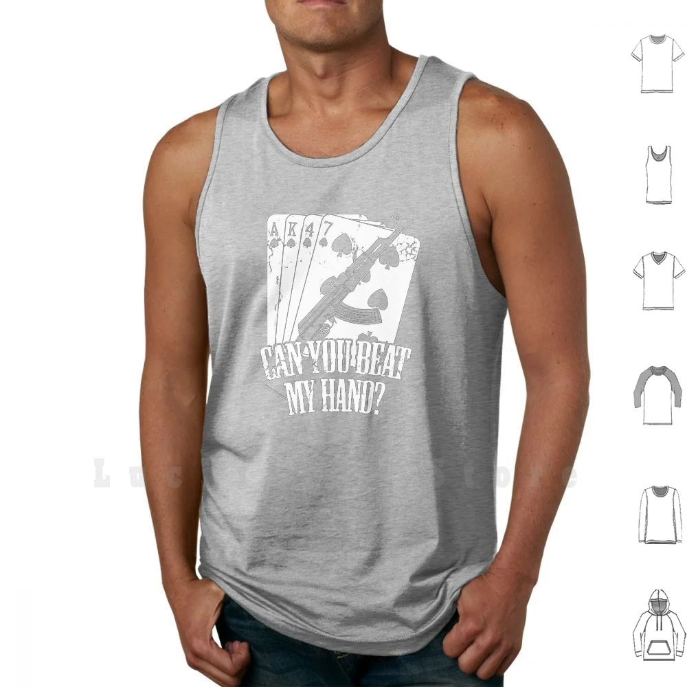 Ak47 майки жилет без рукавов Калашников винтовка оружейное оружие покер Техас