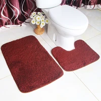 2 pcs simple bathroom mat set u shape bathroom carpet toilet rugs non slip wc mat high water absorbent bath rugs tapete banheiro
