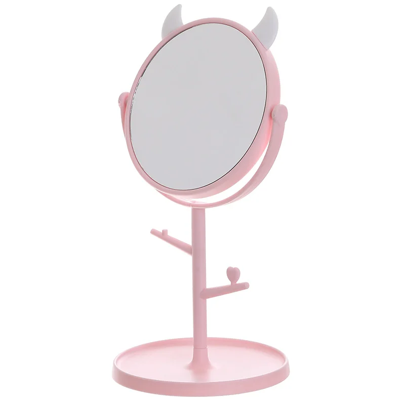 

Makeup Mirror Simple Girl Desktop Cute Makeup Mirror Dormitory Desktop Dressing Mirror Portable Round Jewelry Storage Mirror