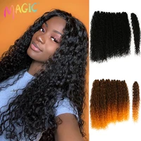 magic 7pcs 22 24 26inches kinky curly hair bundles black color tresses synthetic hair extensions curly hair accessories