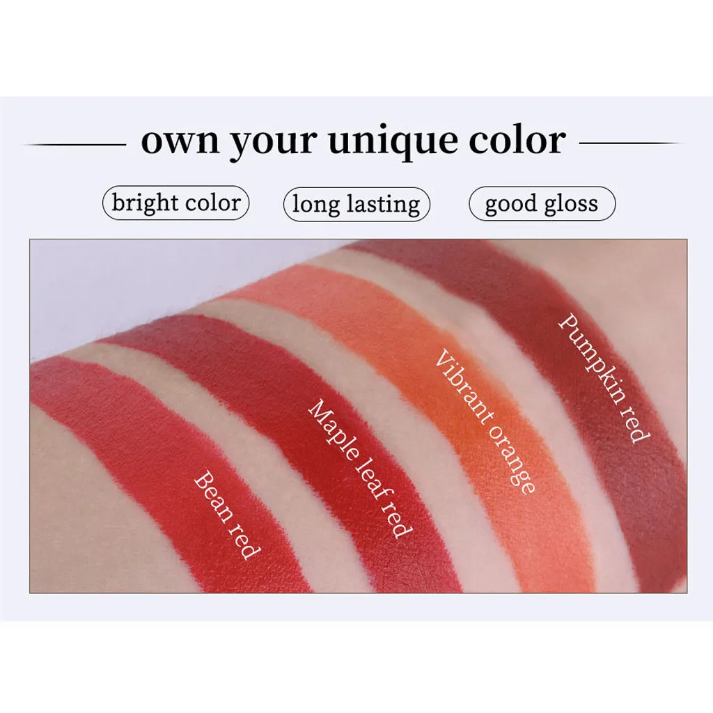 IBCCCNDC Matte Cigarette Lipstick Pack Set 4 Colors Lip Stick Long Lasting Waterproof Matt Lip Stick Tube Nude Red Lips Makeup