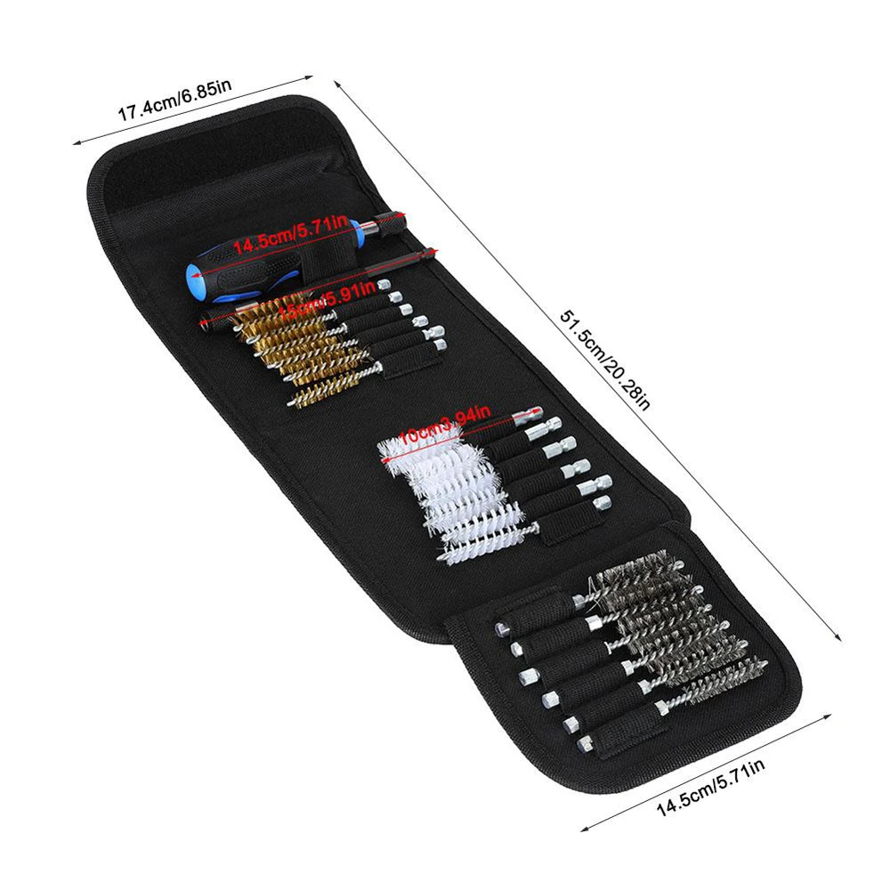 

20pcs Gun Cleaning Kit Wire Brush Set 1/4 Hex Shank Extension Rod Stainless Steel Brass Nylon Brush Hex Wire Brush Wire Brush