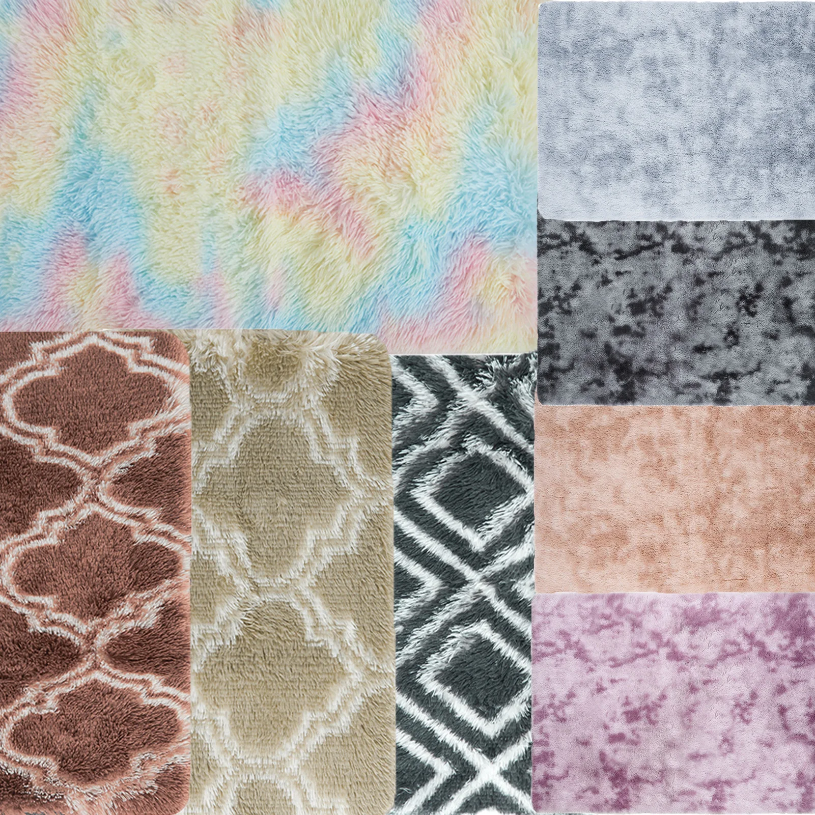 rainbow carpets for living room tie dyeing plush soft large carpets for bedroom anti slip floor mats fluffy kids room carpet rug free global shipping