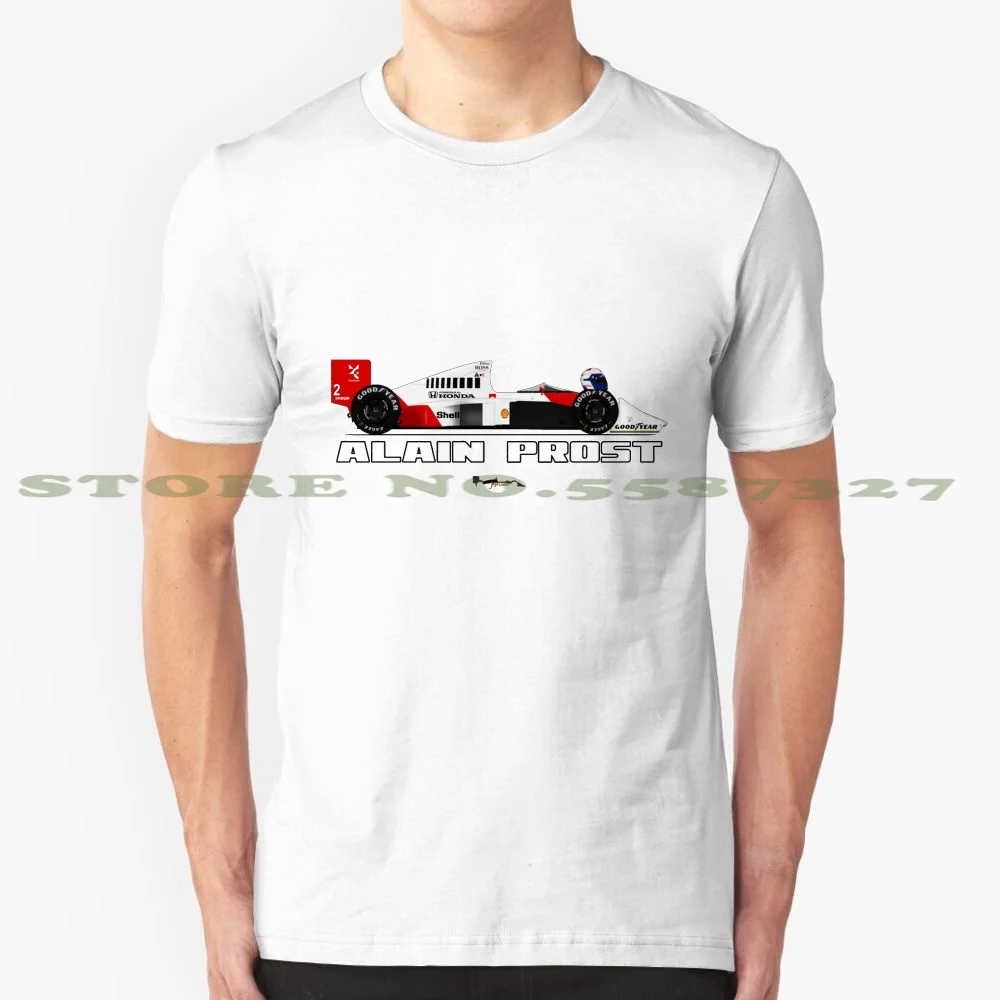 

Alain Prost - Mclaren Mp4/5 (Name Text) Cool Design Trendy T-Shirt Tee Alain Prost Mclaren Grand Prix Auto Racing Motor Sport
