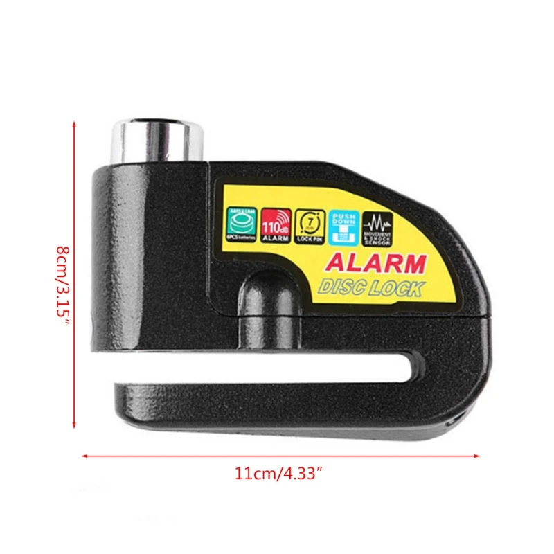 

Wheel Disc Brake Lock Universal Anti-Theft Security Alarm with 110db Alarm Sound for Motorcycle Scooter