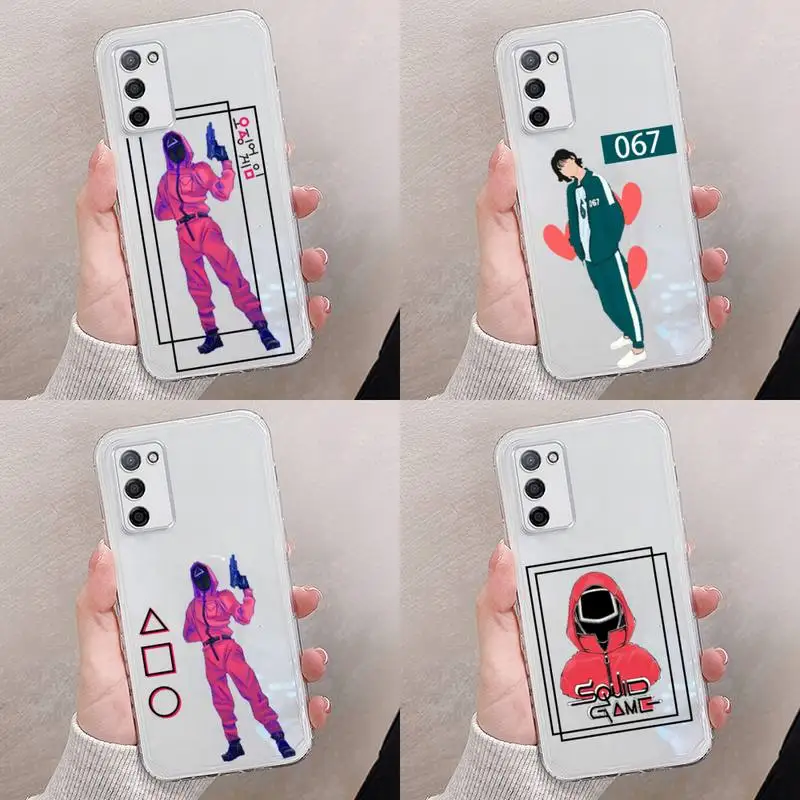 

Round Six Squid Game 456 Phone Case Transparent For oppo RENO A 1 2 3 4 5 7 8 Z 2Z SE ACE PRO moible bag Lee Jung Jae shell