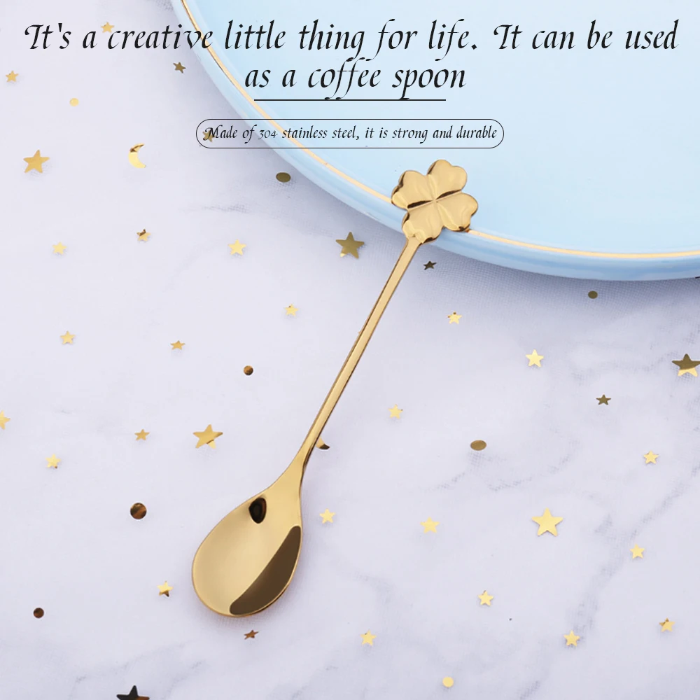 4 шт. 304 Нержавеющая сталь молока ложка для размешивания кофе Творческий Чай