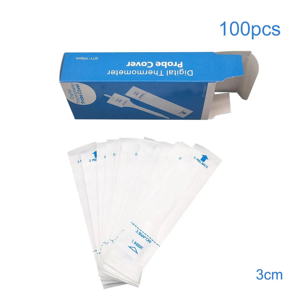 

100pcs Oral Digital Thermometer Probe Protective Covers Thermometer Disposable Protectors PE Thermometer Cover