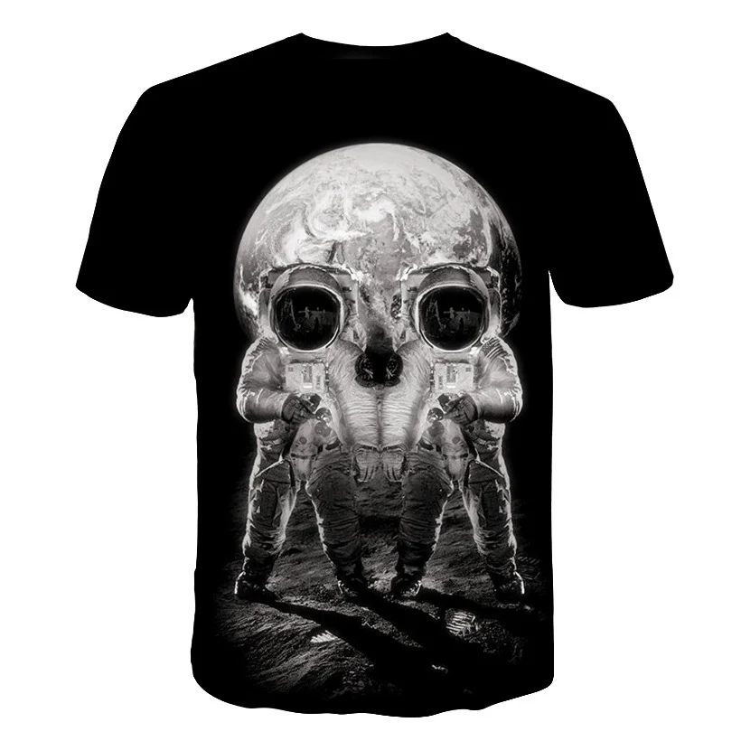 

2021 new Horror skull men's T-shirt summer casual tops 3D printed fashion short-sleeved new round neck shirt trendy streetwear