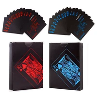 quality waterproof pvc plastic playing cards poker classic magic tricks tool pure black magic box packed free shipping gyh