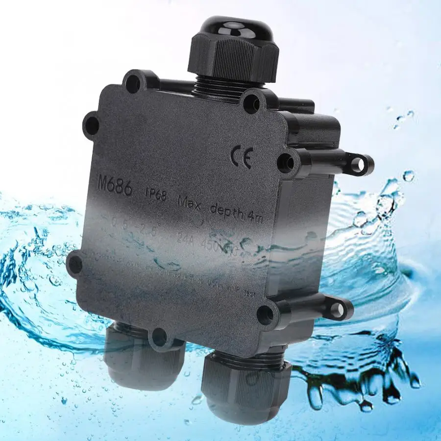 IP68 T тип/Y Тип пластиковая водонепроницаемая распределительная коробка M686