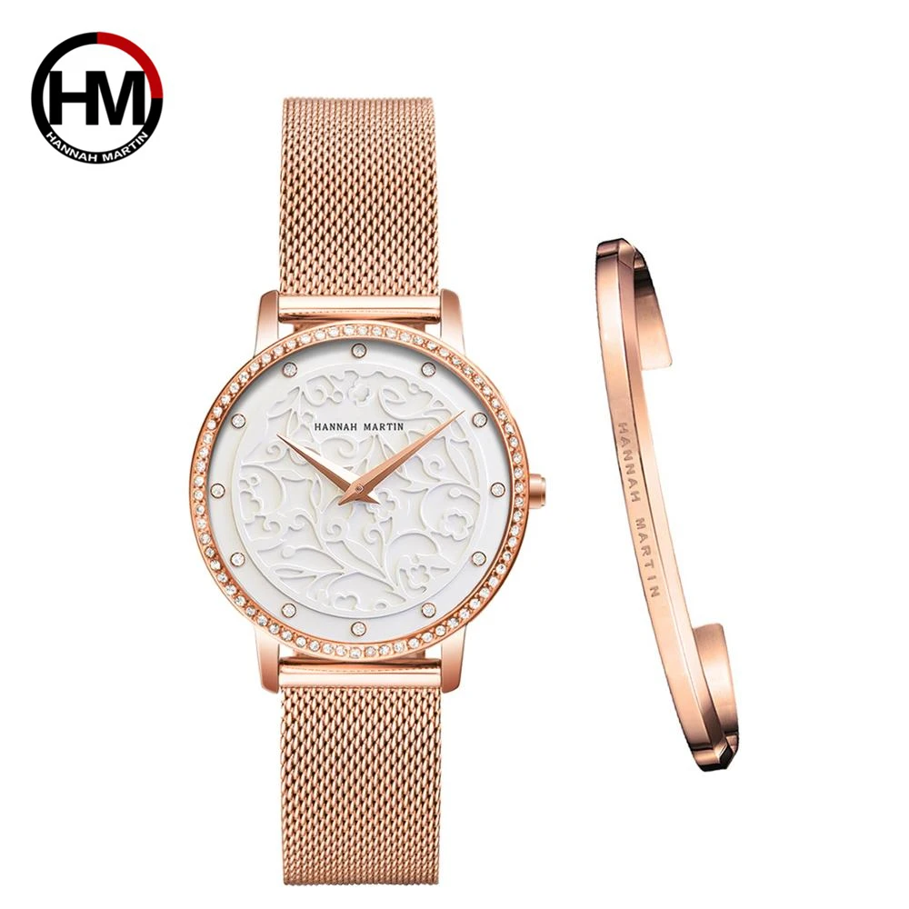 Скульптурные рельефные наручные часы с браслетом японские кварцевые механизмом