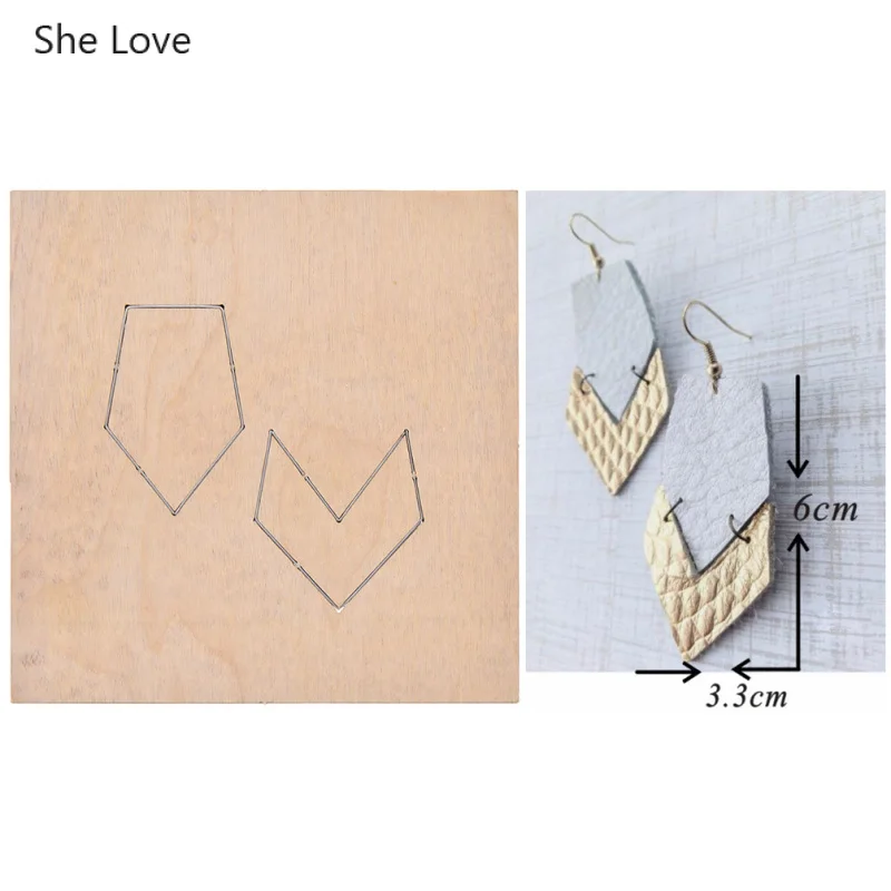 Металлические серьги She Love Star Cloud Heart кожаные режущие штампы Diy деревянные резец