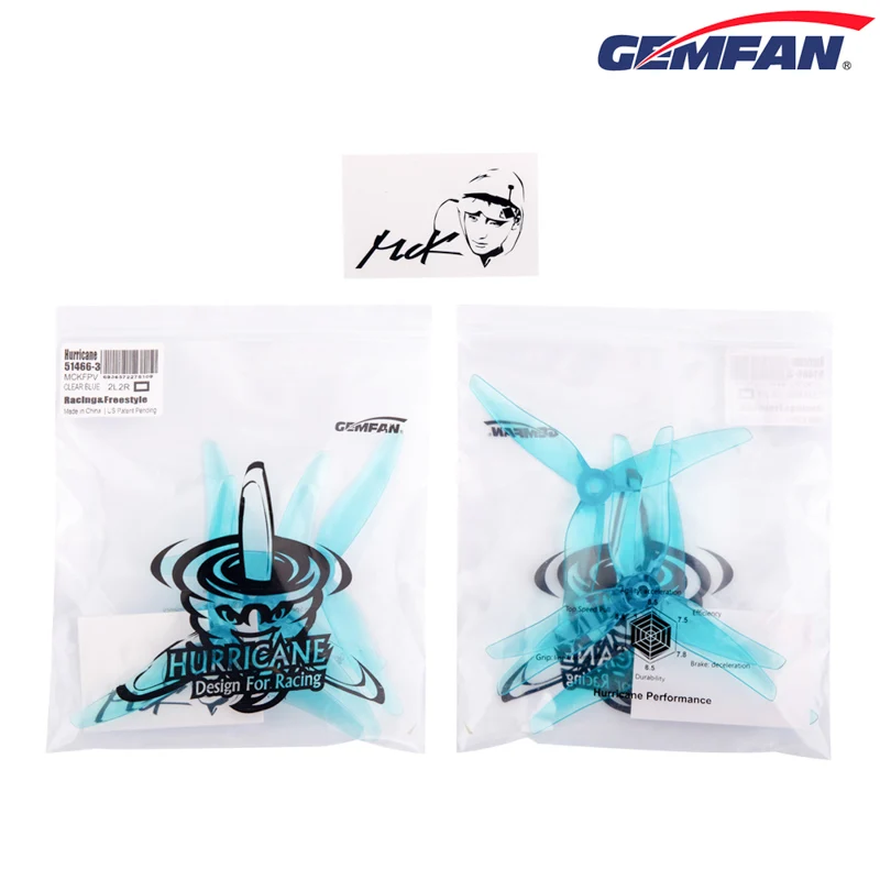 gemfan hurricane mck 51466 51x3 лопасти pc propeller для rc fpv racing freestyle 5 дю