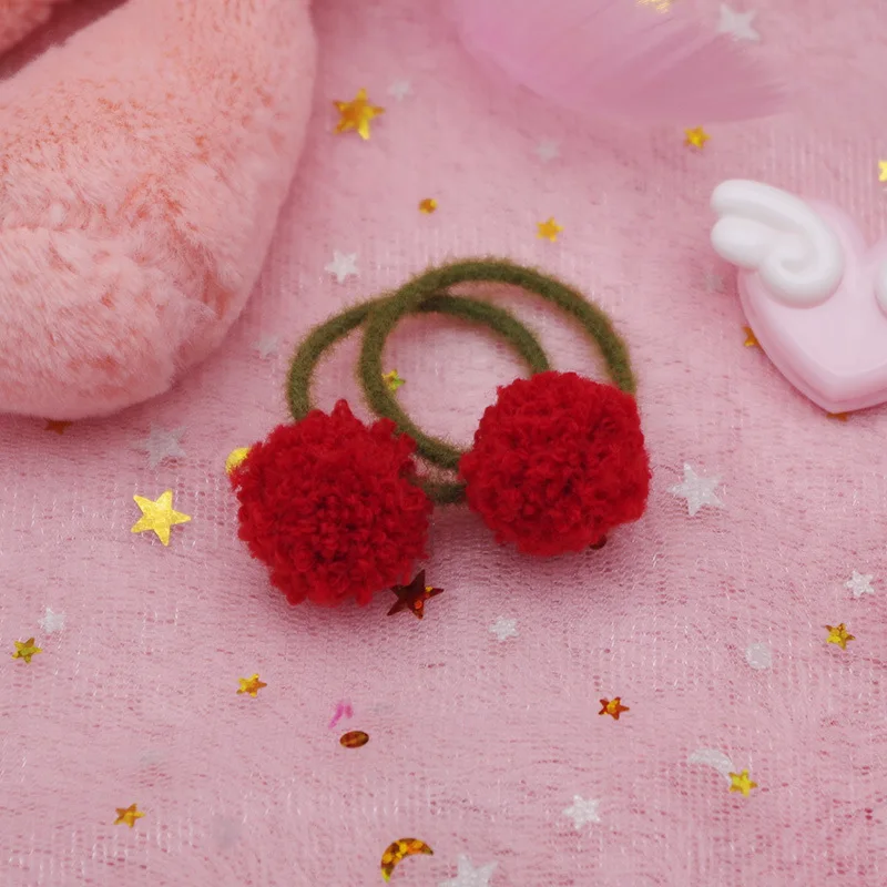 

LX-Cute Women Girl Plush Ball Design Elastic Hair Accessory Band Rope Ponytail Holder Headbands