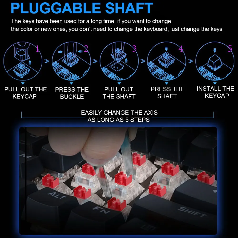 Redragon DragonBorn K630 RGB USB Механическая игровая клавиатура красный переключатель 61