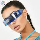 Солнцезащитные очки для мужчин и женщин, модные цельнокроеные, без оправы, с защитой от ультрафиолета