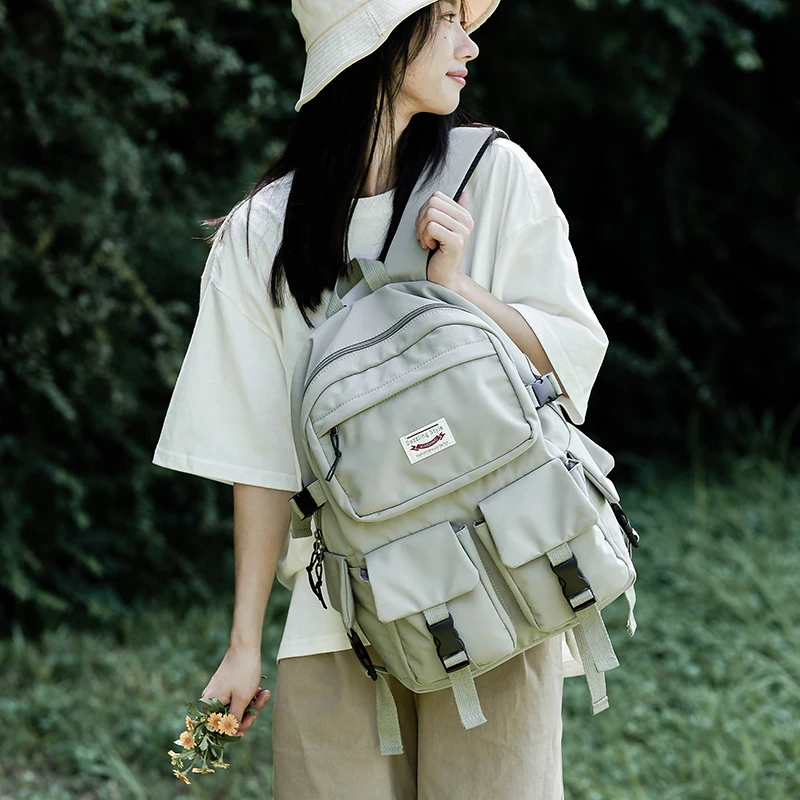 

15.6 Inch Laptop Backpacks Lady Shoulder School Bag for Teenage Vintage Backpack Men Women Streetwear Harajuku Backpack Daypack