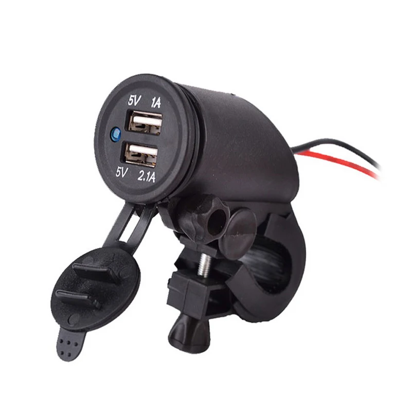 Водонепроницаемое мотоциклетное зарядное устройство с двумя USB-портами 12-24 В 1 5 м